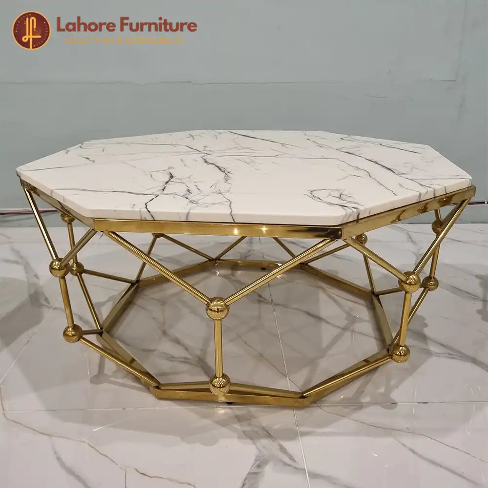Glam White Marble Center & Side Table Trio