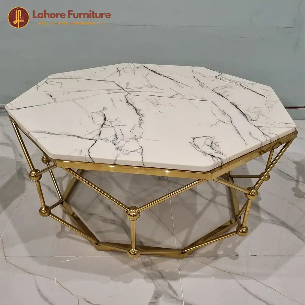 Glam White Marble Center & Side Table Trio