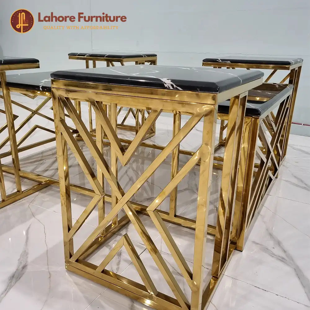 Black Marble & Gold Nesting Center Table