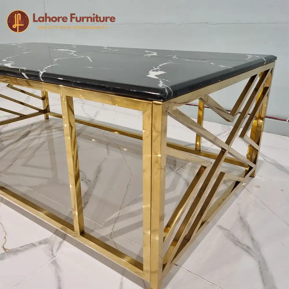 Black Marble & Gold Nesting Center Table