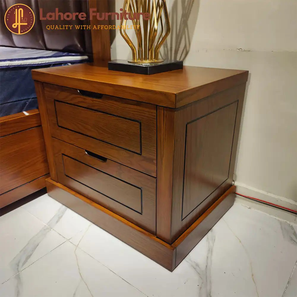 Minimalist Walnut Bedroom Suite with Storage Dresser - AS08