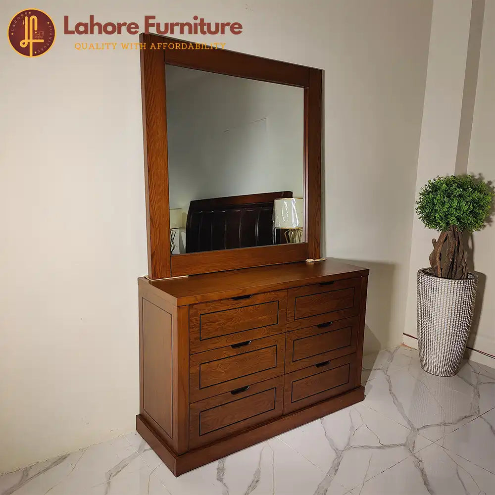 Minimalist Walnut Bedroom Suite with Storage Dresser - AS08