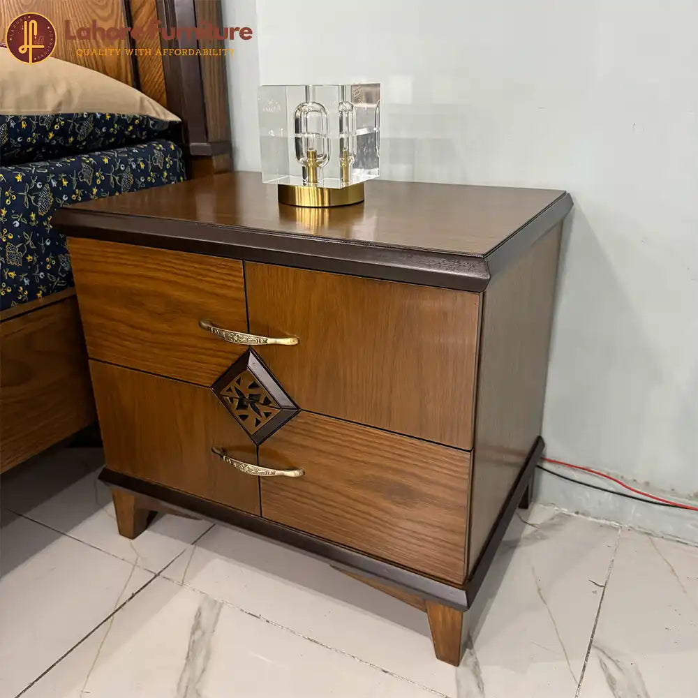 Modern Walnut Wood Bedroom Set with Dressing Table - AS34
