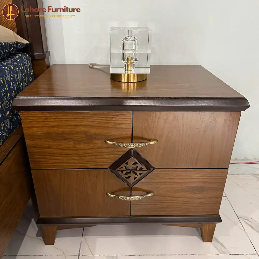 Modern Walnut Wood Bedroom Set with Dressing Table - AS34