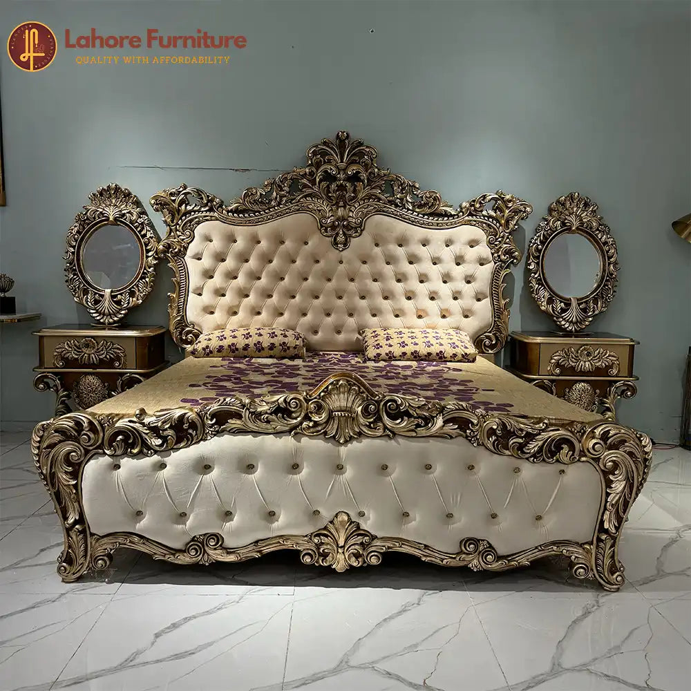 Royal Gold Carved Bedroom Set- HCR24