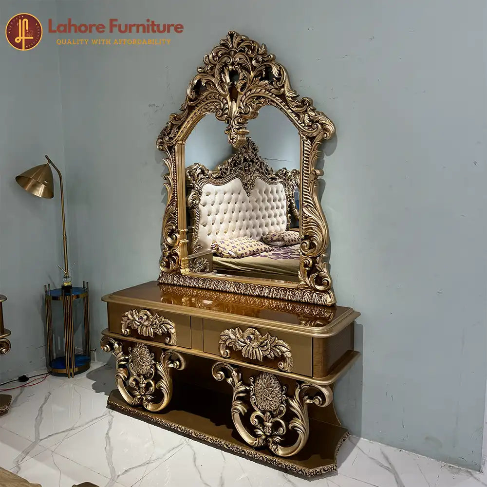 Royal Gold Carved Bedroom Set- HCR24