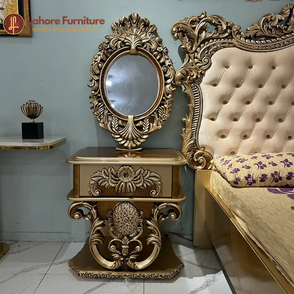 Royal Gold Carved Bedroom Set- HCR24