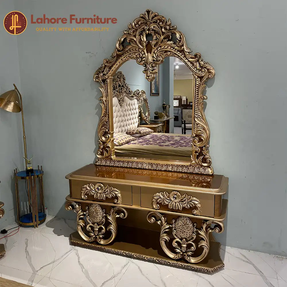 Royal Gold Carved Bedroom Set- HCR24