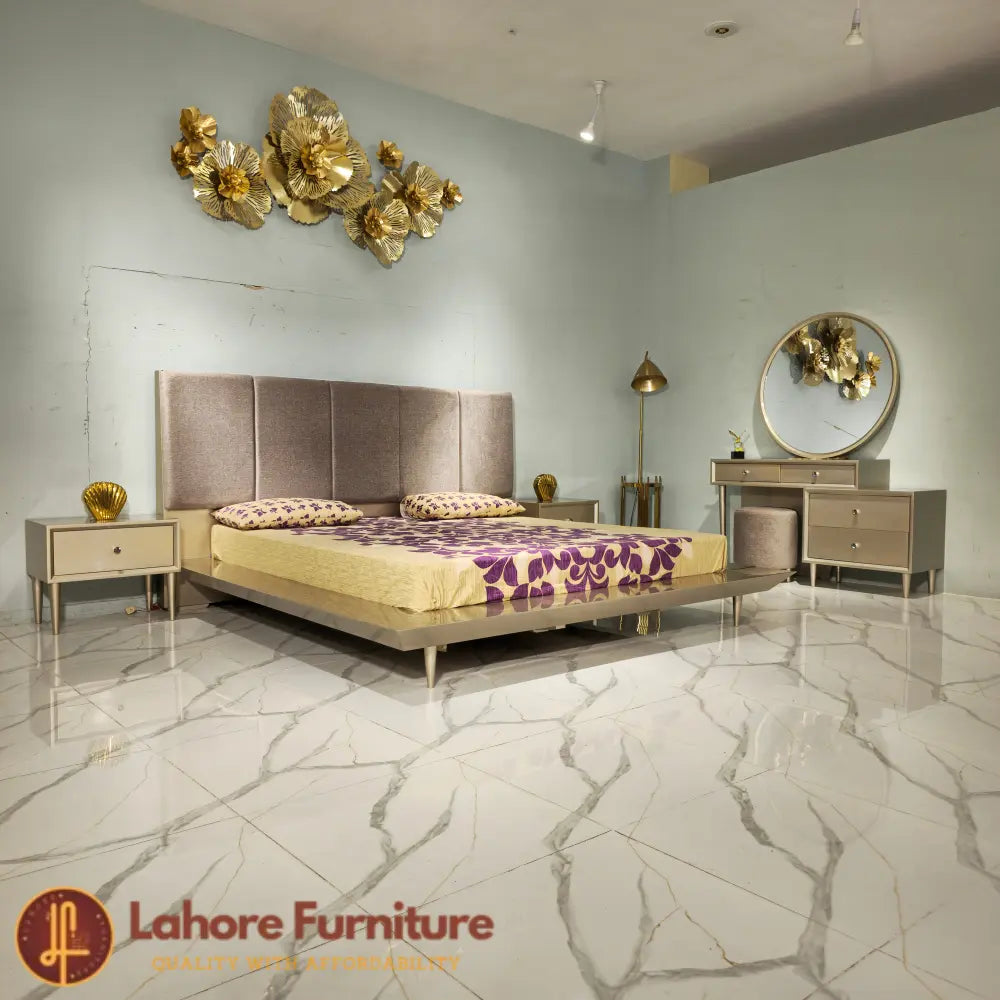 Contemporary luxury bedroom with gold accents - MD09