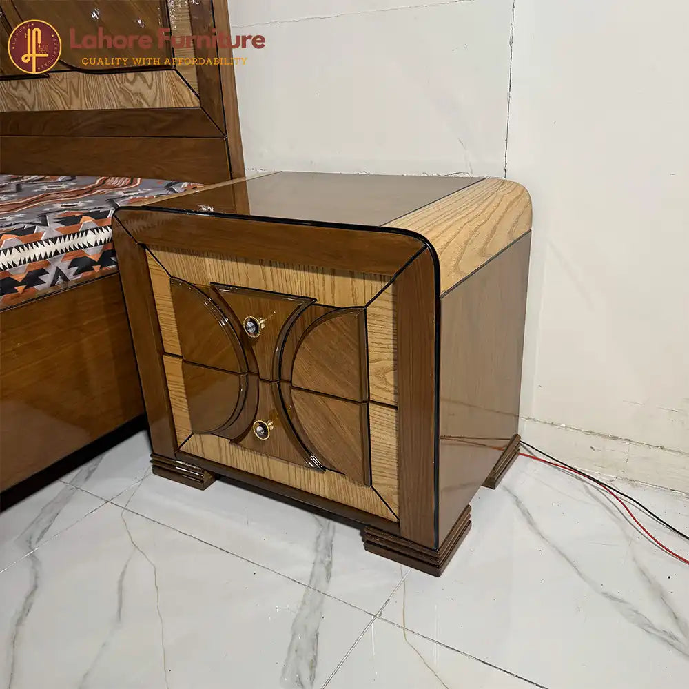Elegant modern bed  set with warm tones - Ak37