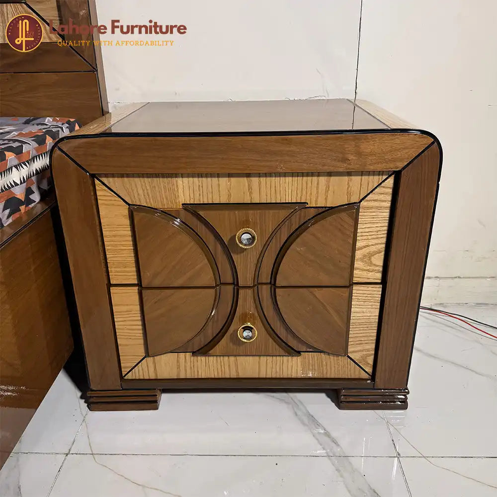 Elegant modern bed  set with warm tones - Ak37
