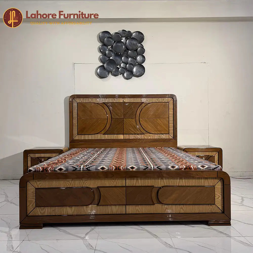 Elegant modern bed  set with warm tones - Ak37