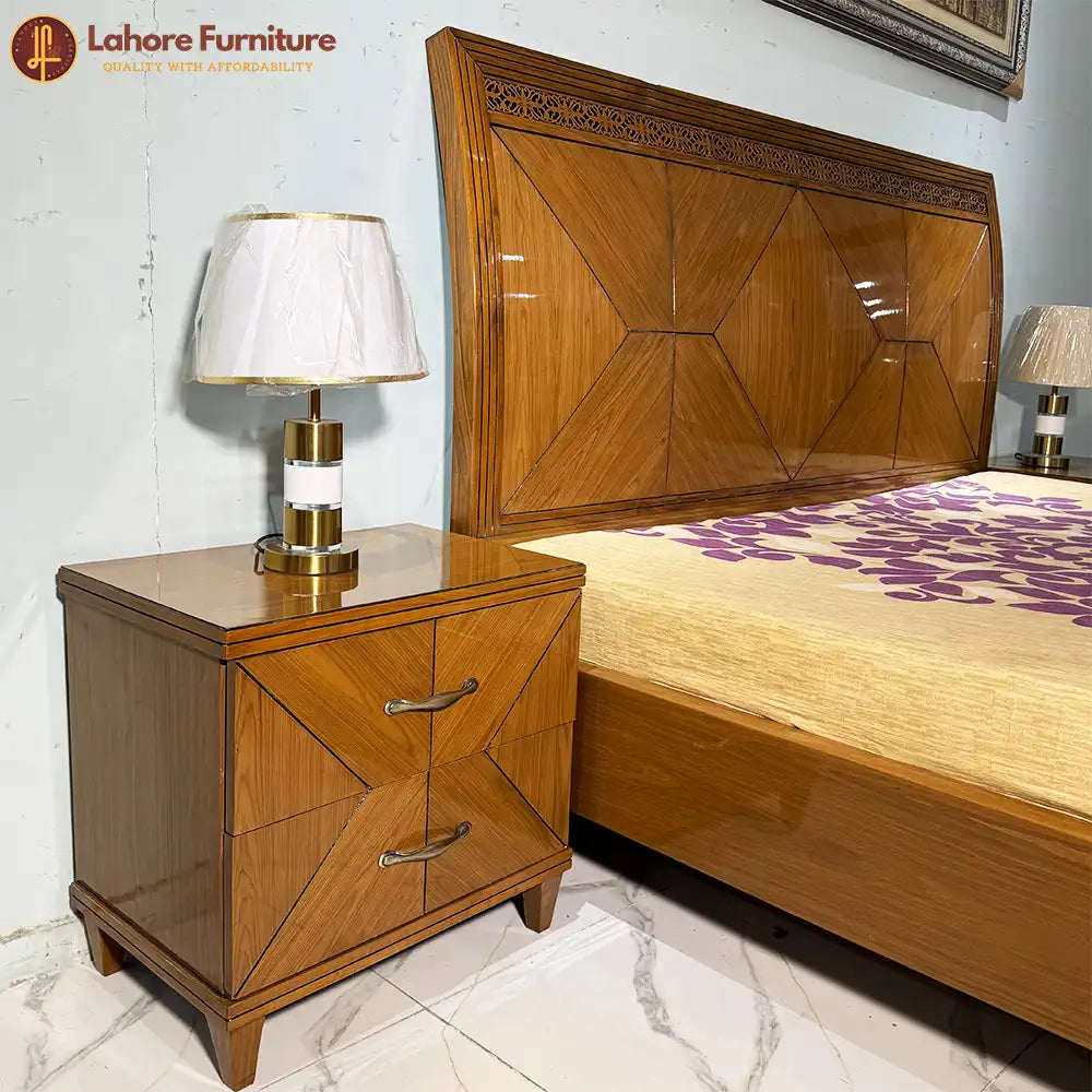 Solid Wood Style Bed Set with Storage Dresser - AK39