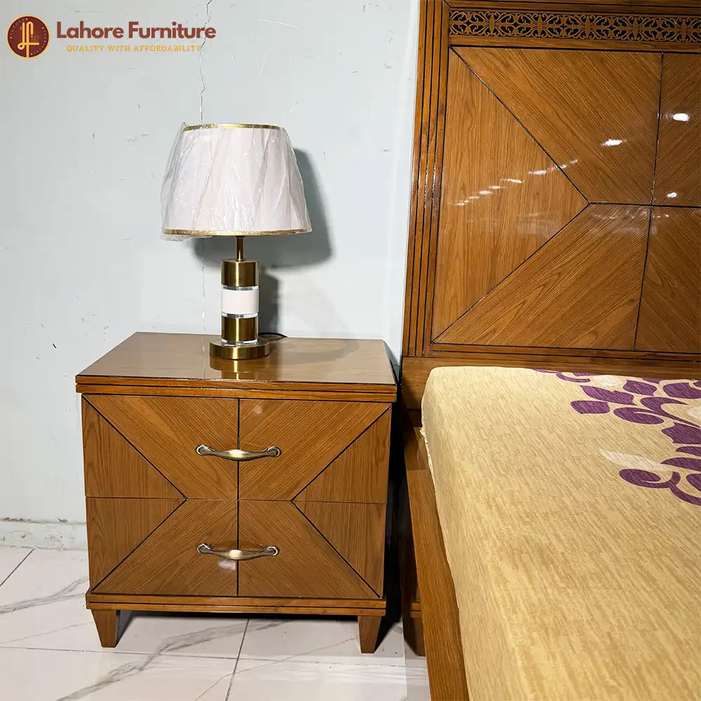 Solid Wood Style Bed Set with Storage Dresser - AK39