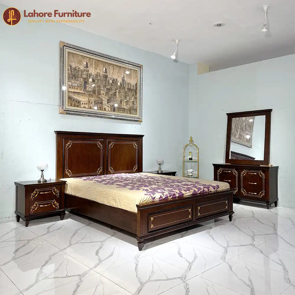 Elegant with classic wood accents Bed Set -  AS41