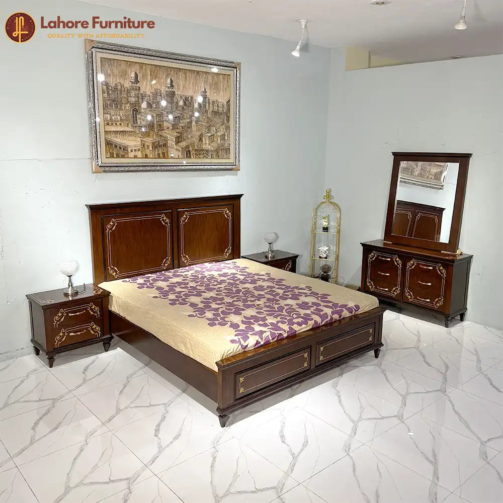 Elegant with classic wood accents Bed Set -  AS41