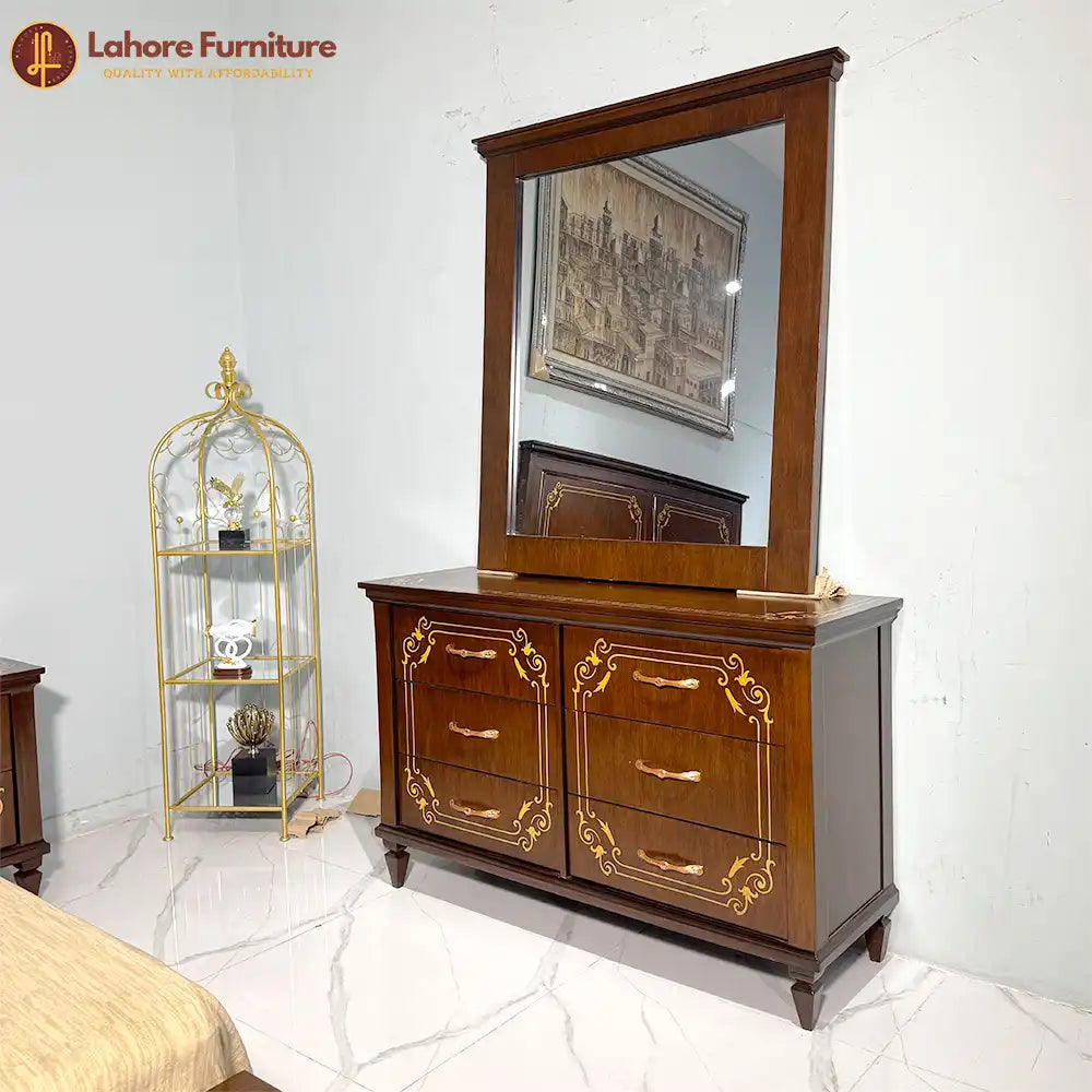 Elegant with classic wood accents Bed Set -  AS41