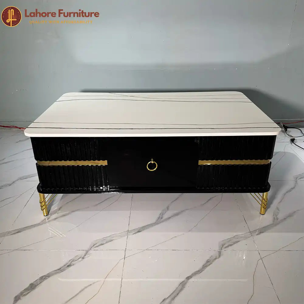 Linear Gold & Black Accent Center  Table - CT86