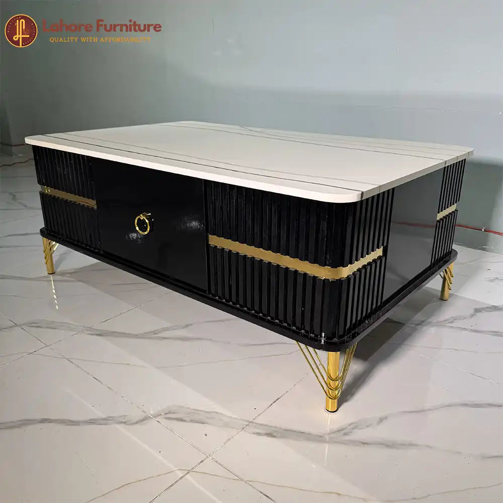 Linear Gold & Black Accent Center  Table - CT86