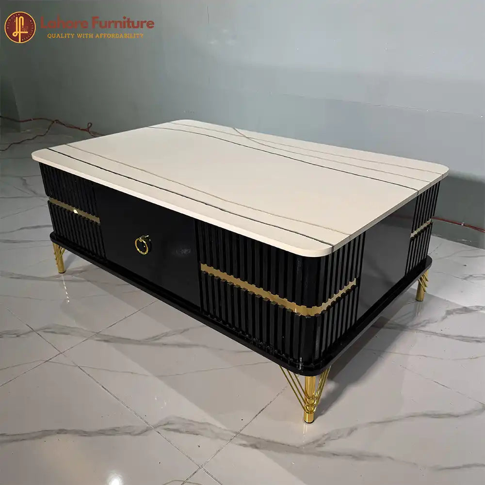 Linear Gold & Black Accent Center  Table - CT86