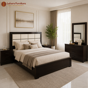 Modern Dark Brown Wooden Bedroom Set  - AS18