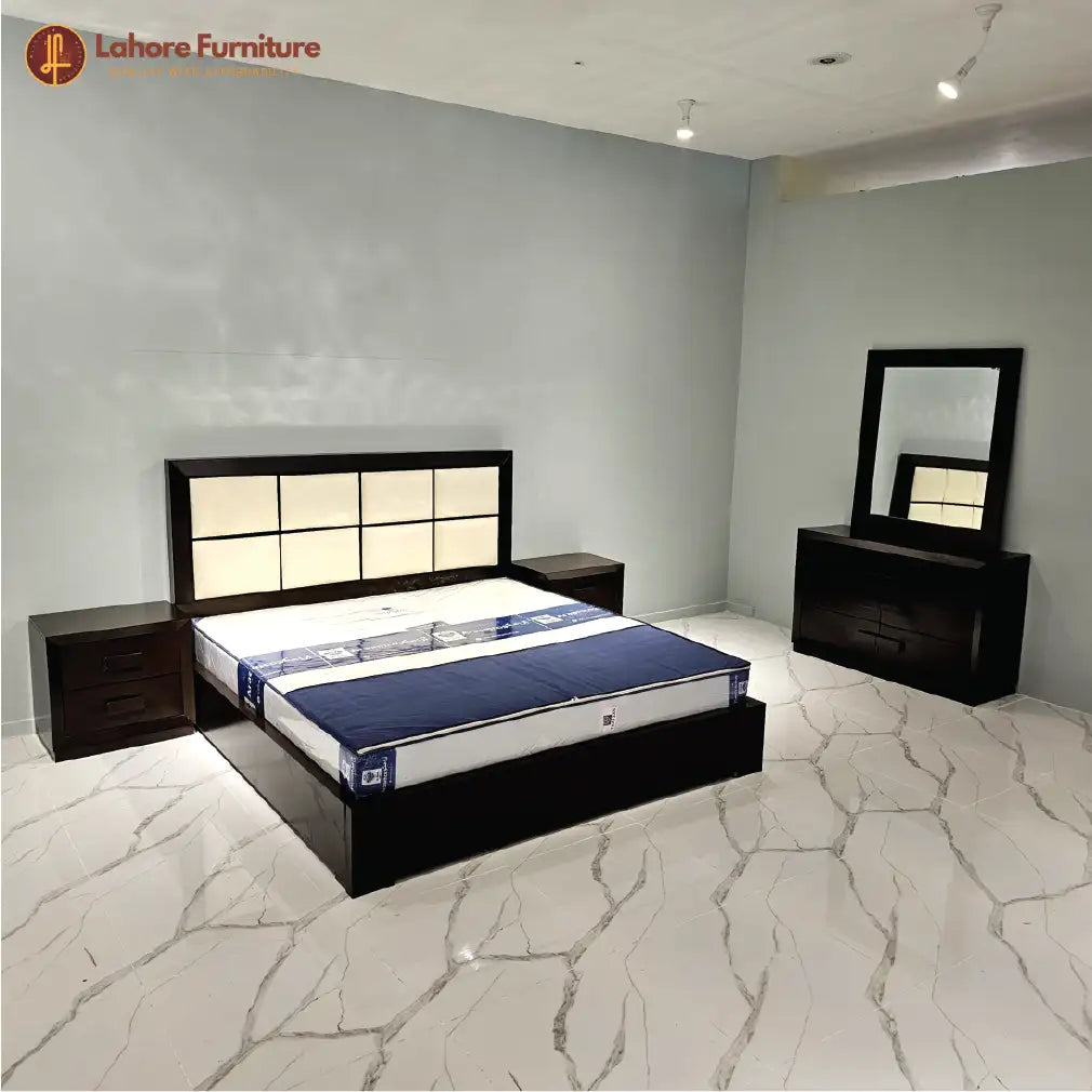 Modern Dark Brown Wooden Bedroom Set  - AS18
