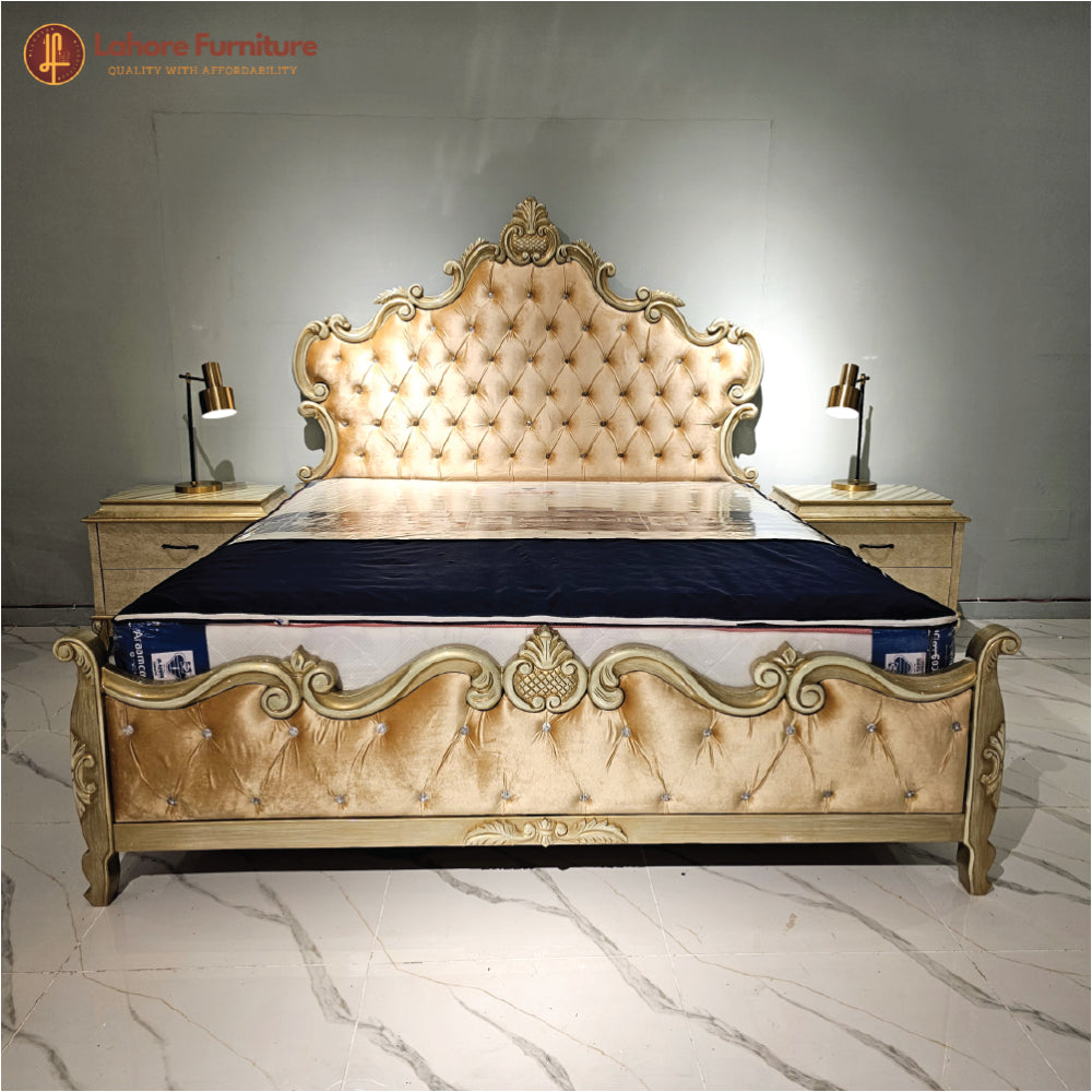 Luxurious Golden King Style Bed - HCR19