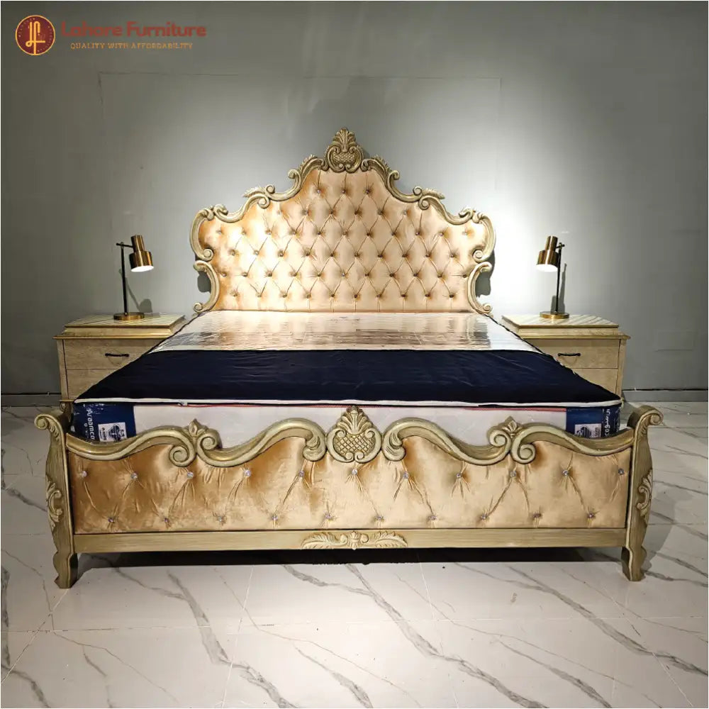 Luxurious Golden King Style Bed - HCR19