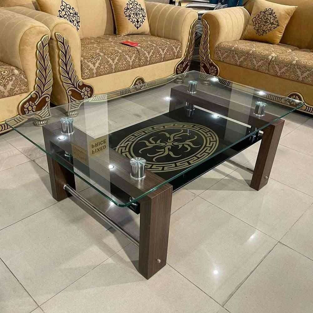 Luna Modern Glass & Marble-Finish Center Table - CT04