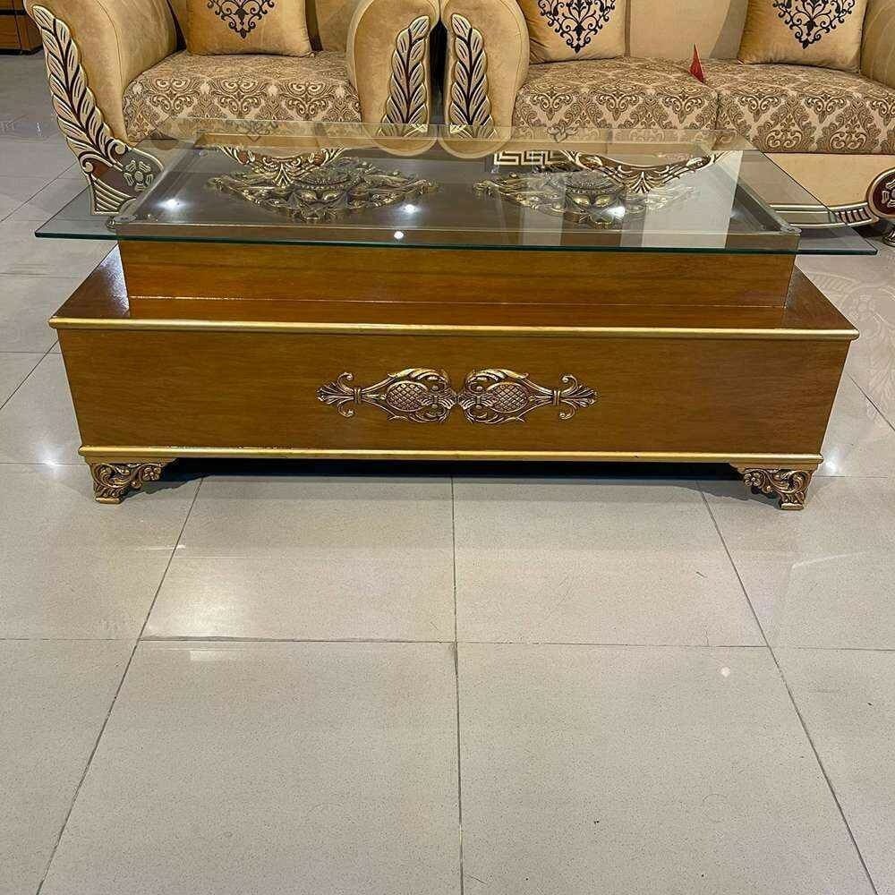 Top Glass Wooden Center Table -  CT55