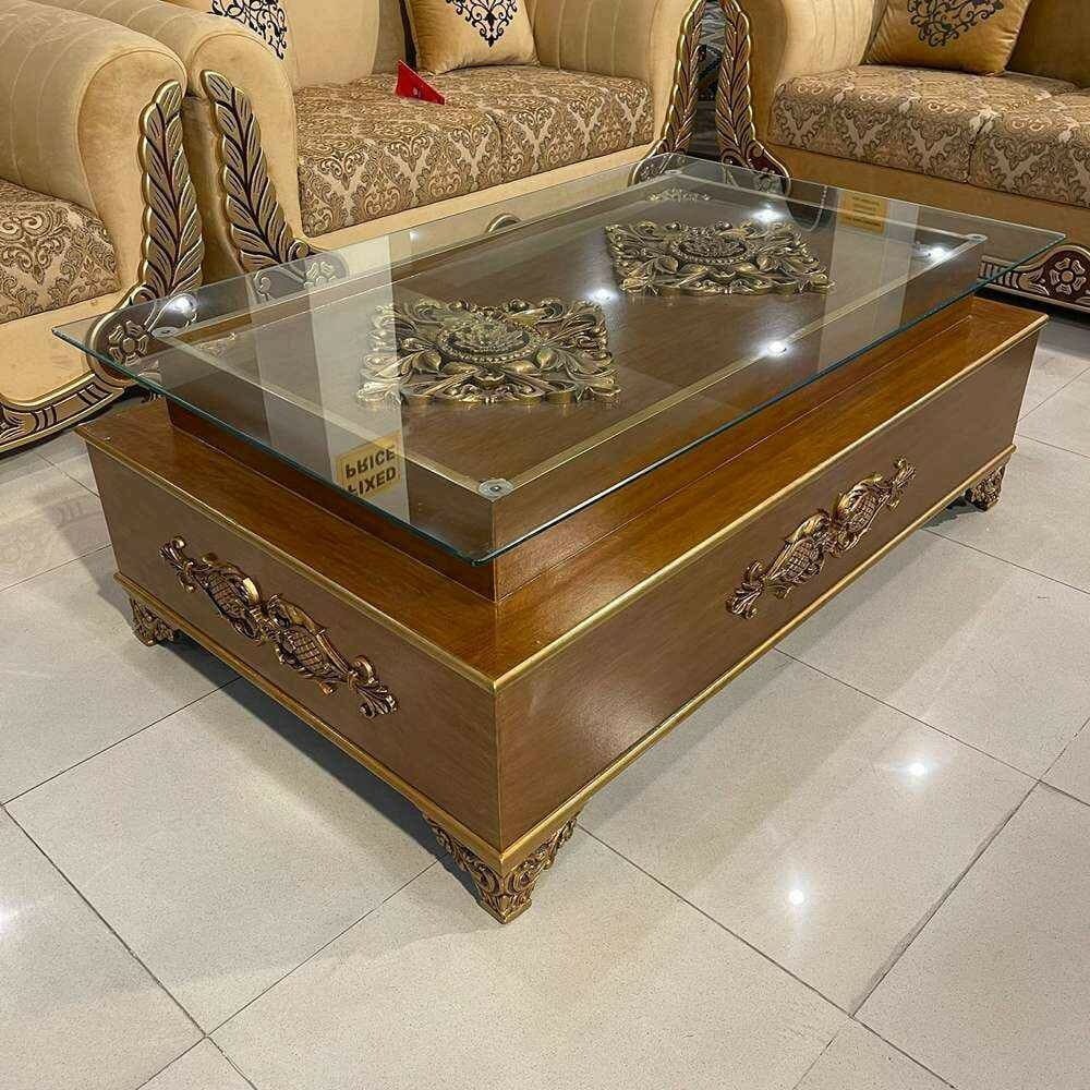 Top Glass Wooden Center Table -  CT55