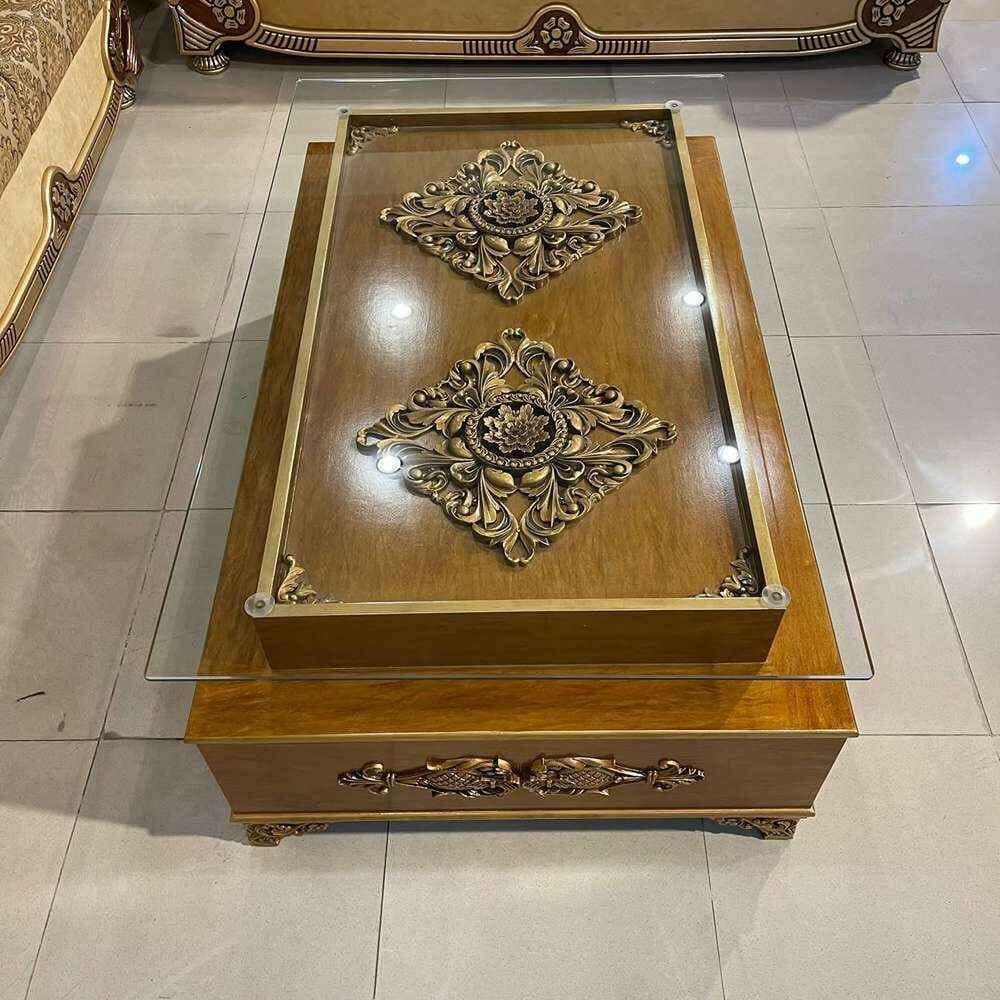 Top Glass Wooden Center Table -  CT55