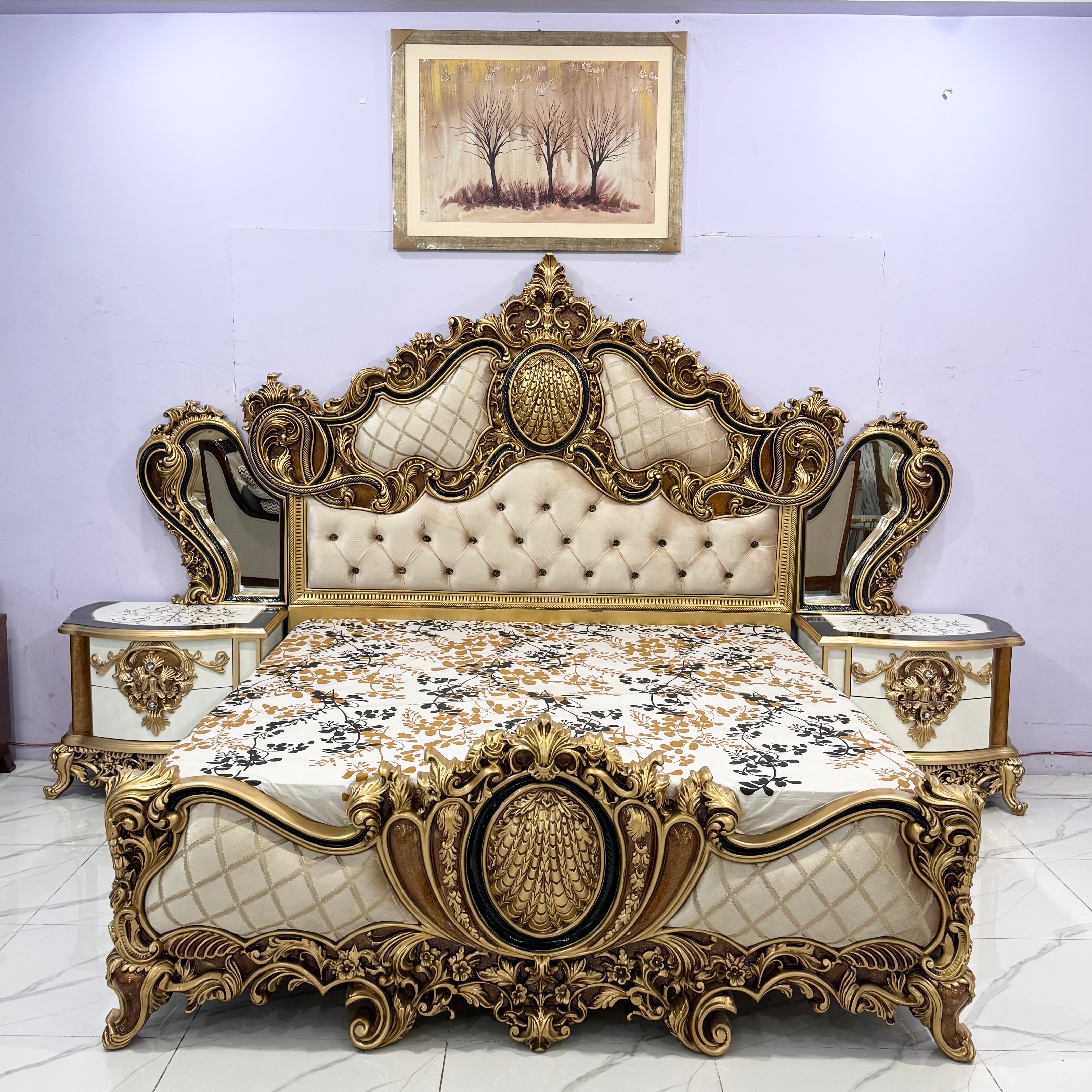Imperial Gold Baroque Bed Suit