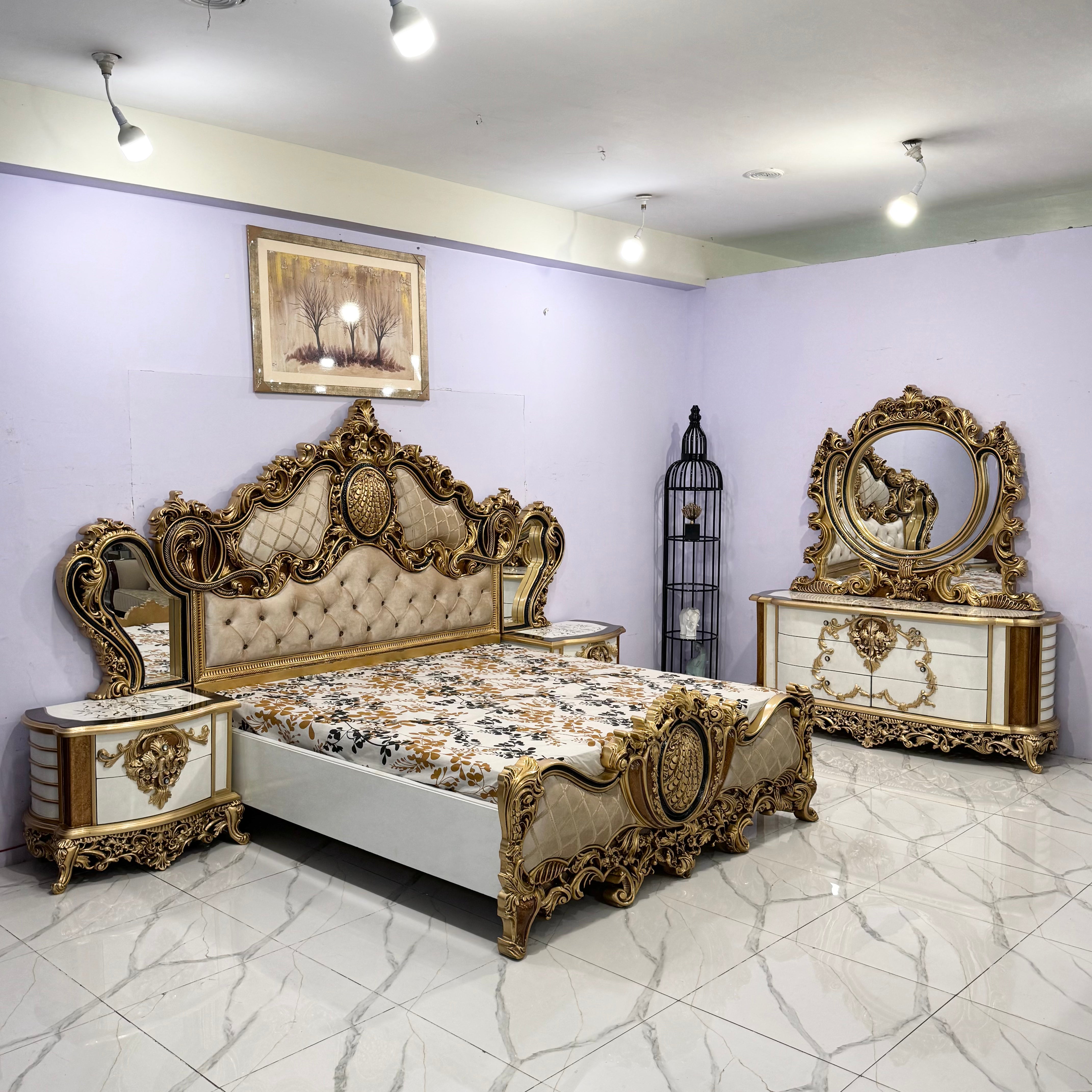 Imperial Gold Baroque Bed Suit