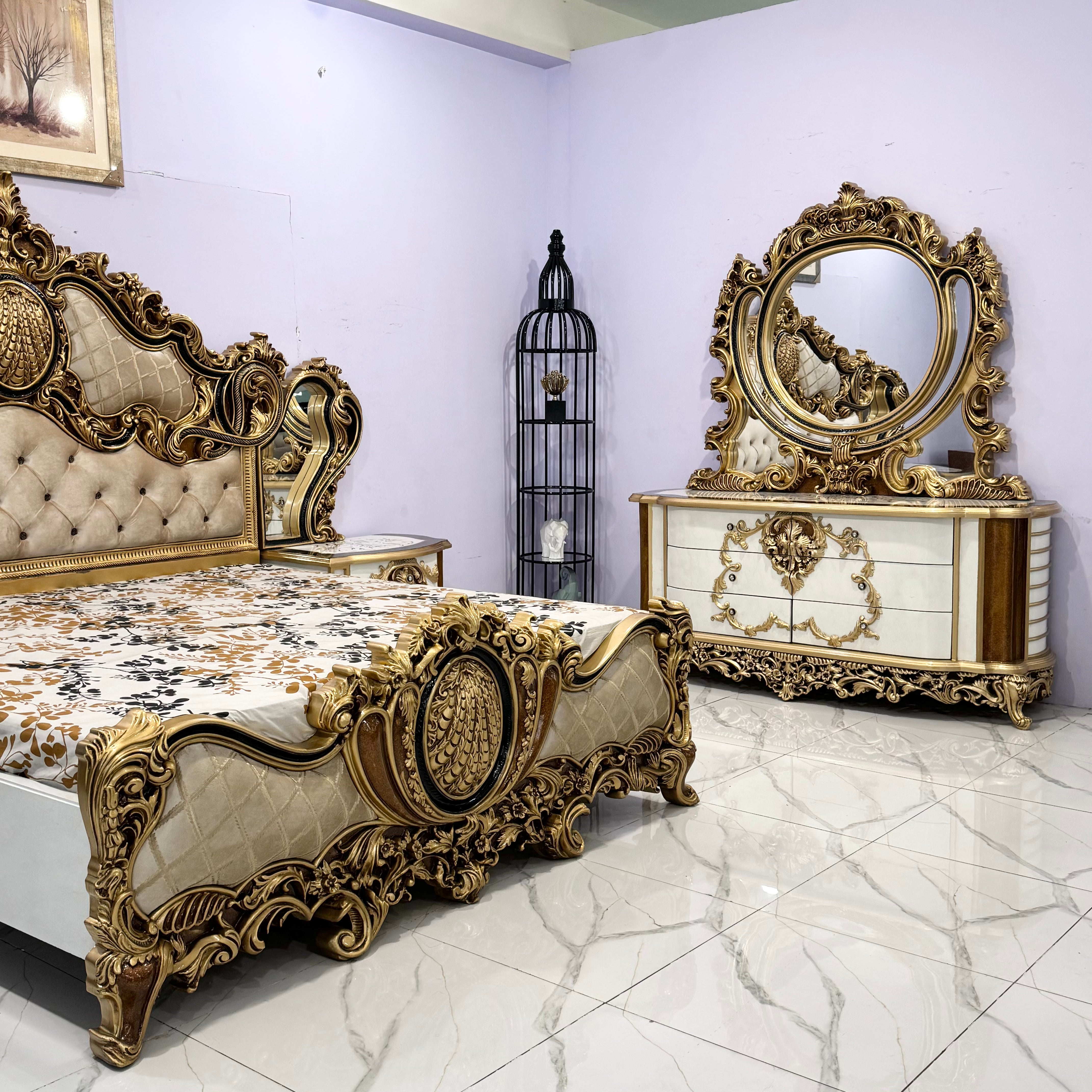 Imperial Gold Baroque Bed Suit