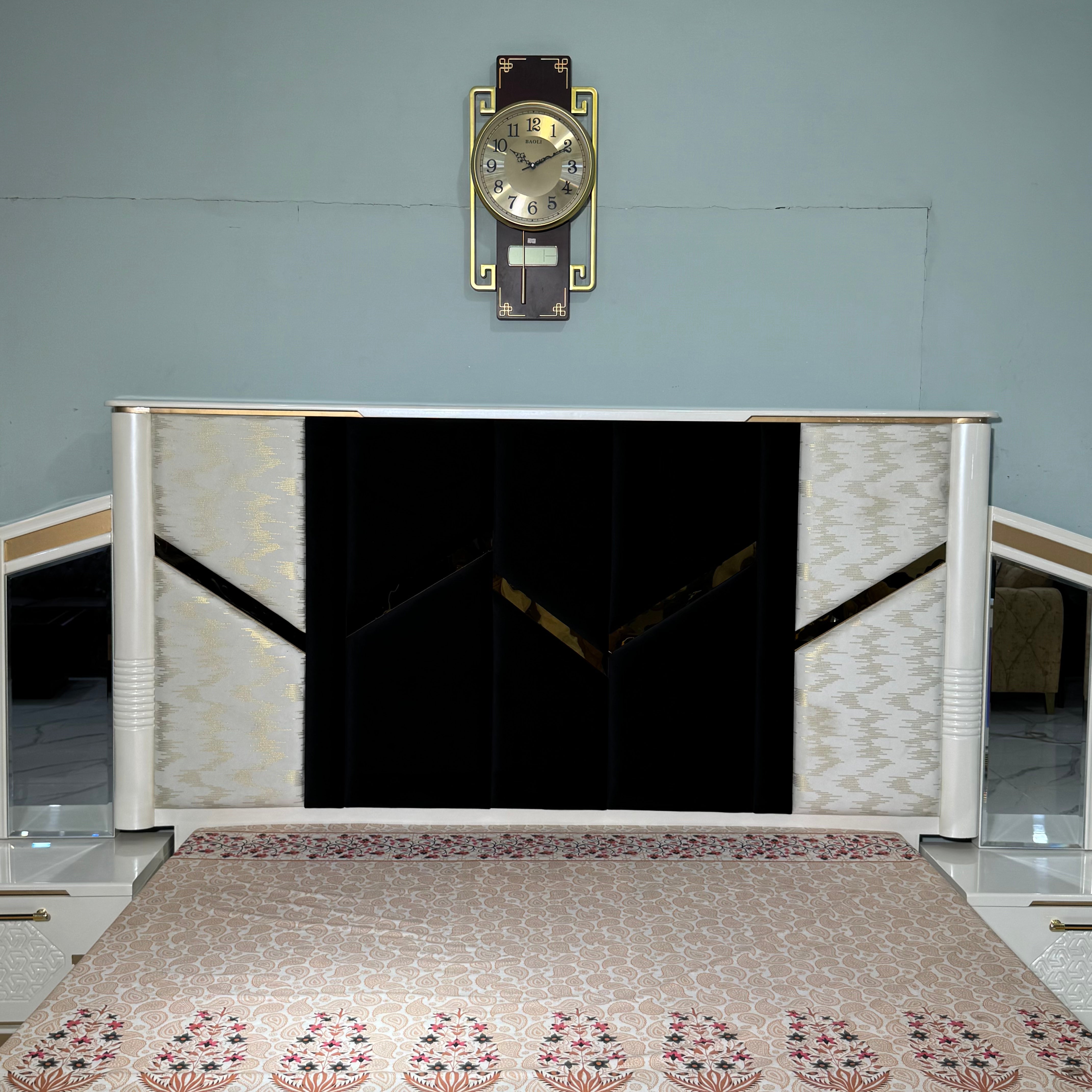 Modern luxurious bed Set  with gold accents - MD01