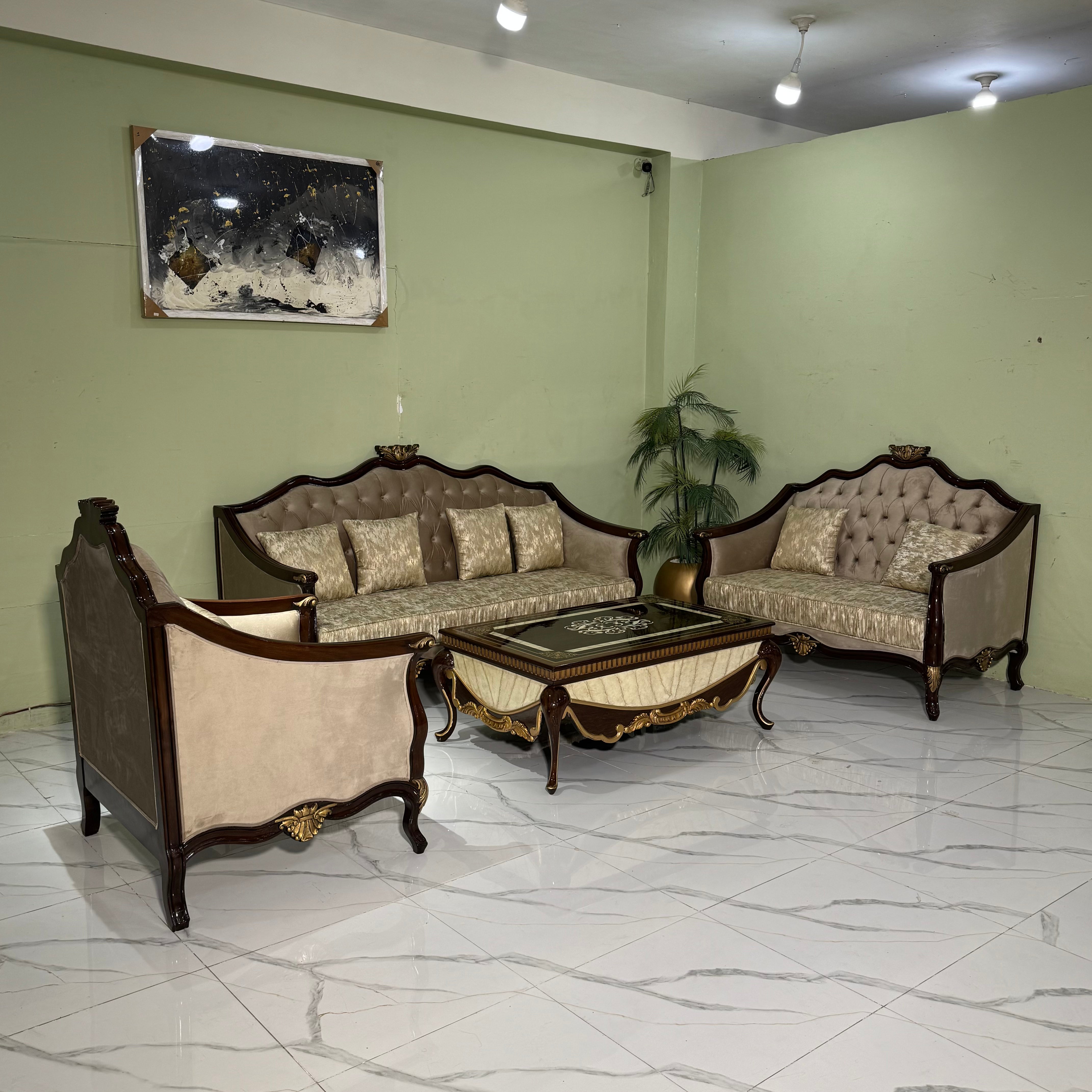 Artisan-Carved Classical Baroque Sofa Set #S71