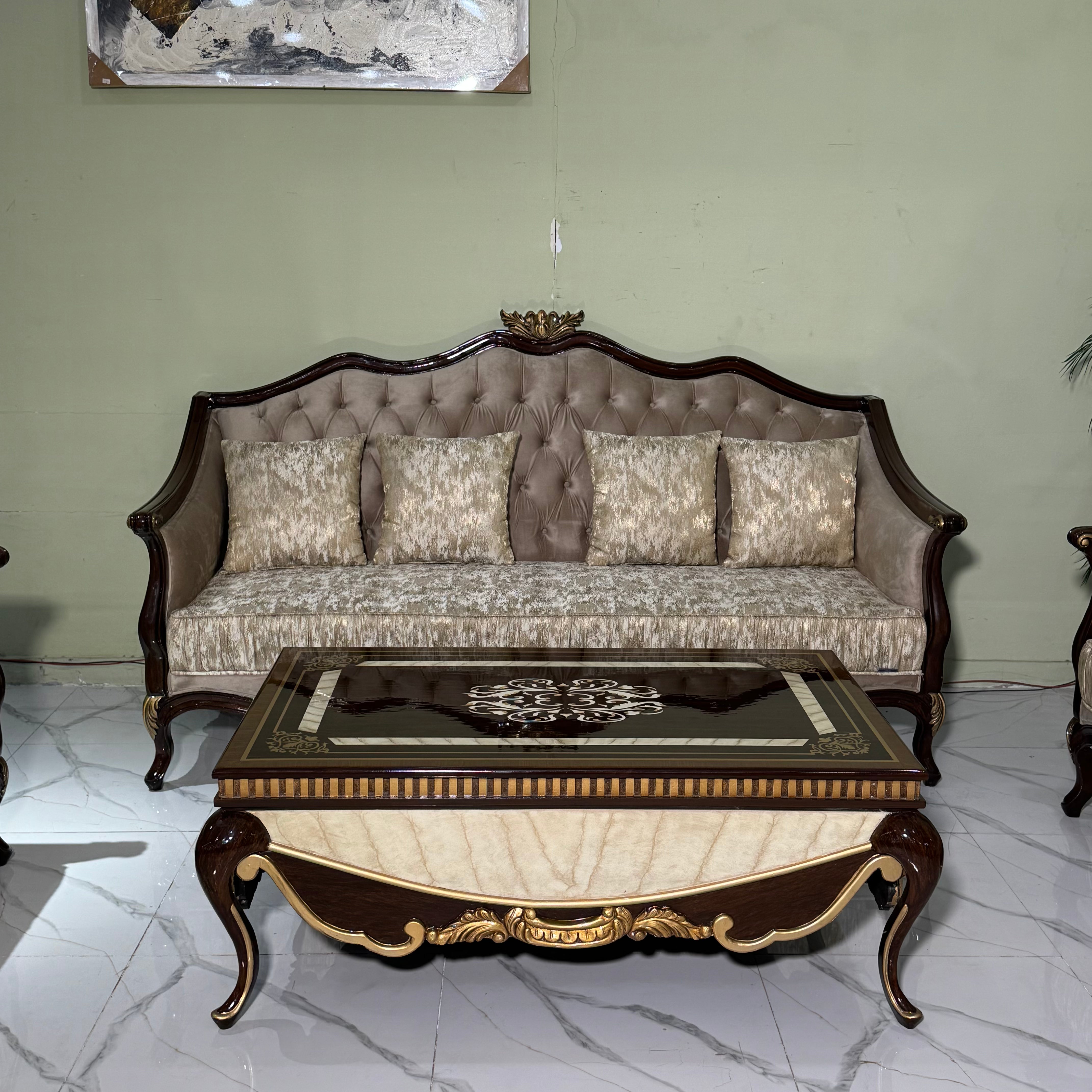 Artisan-Carved Classical Baroque Sofa Set #S71
