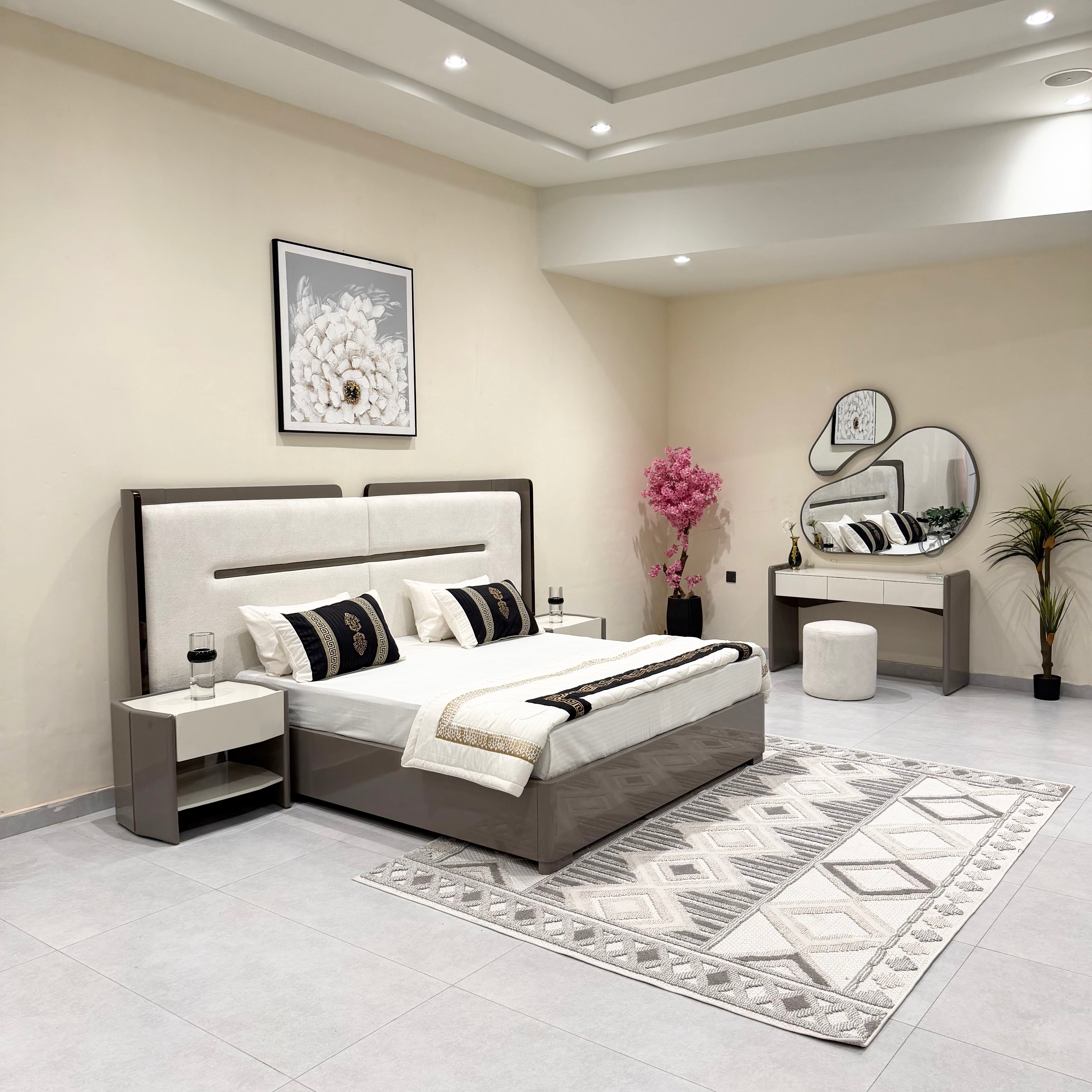 Linear Rest Modern High-Gloss Bedroom Set