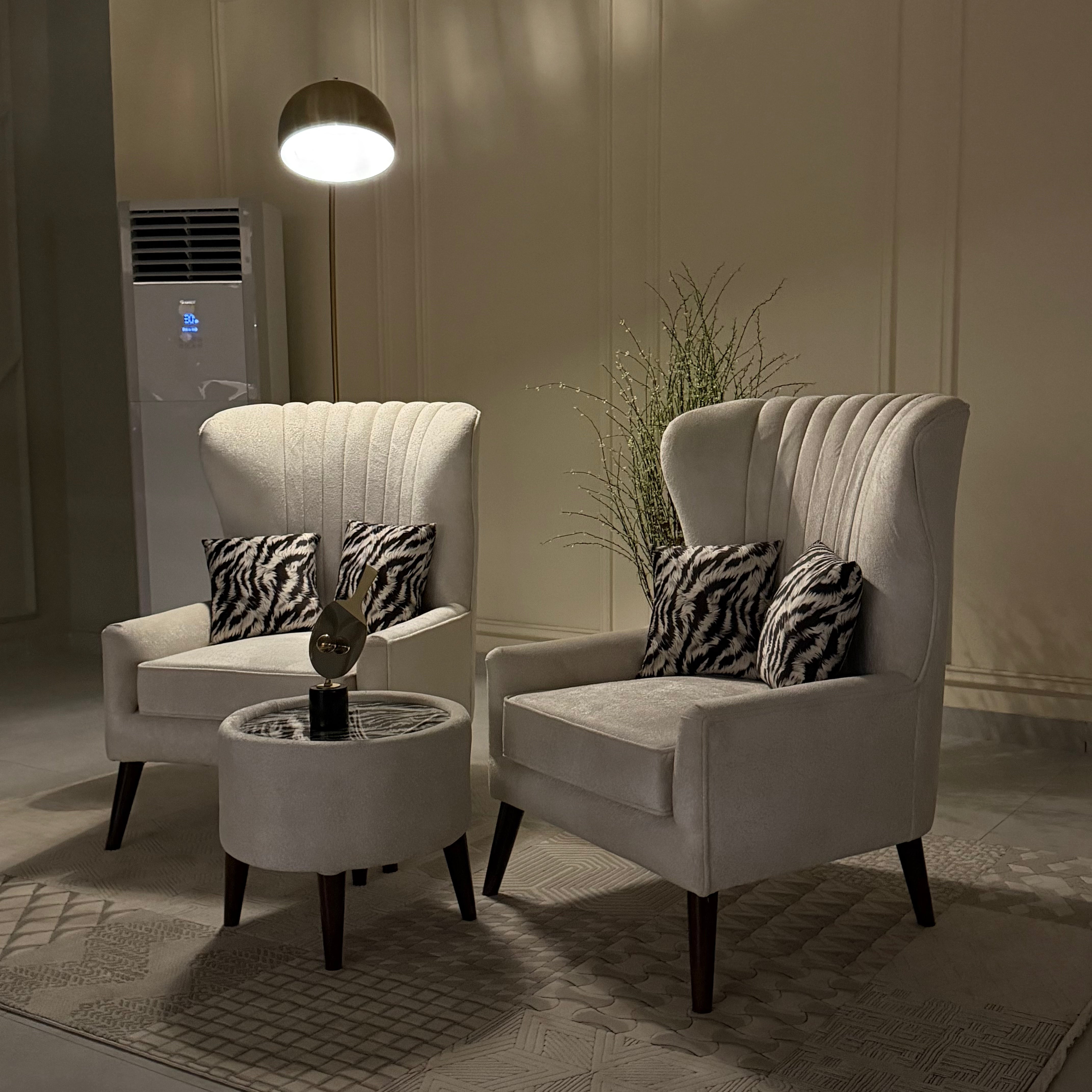 Crestwing Modern Velvet Wingback Accent Chair