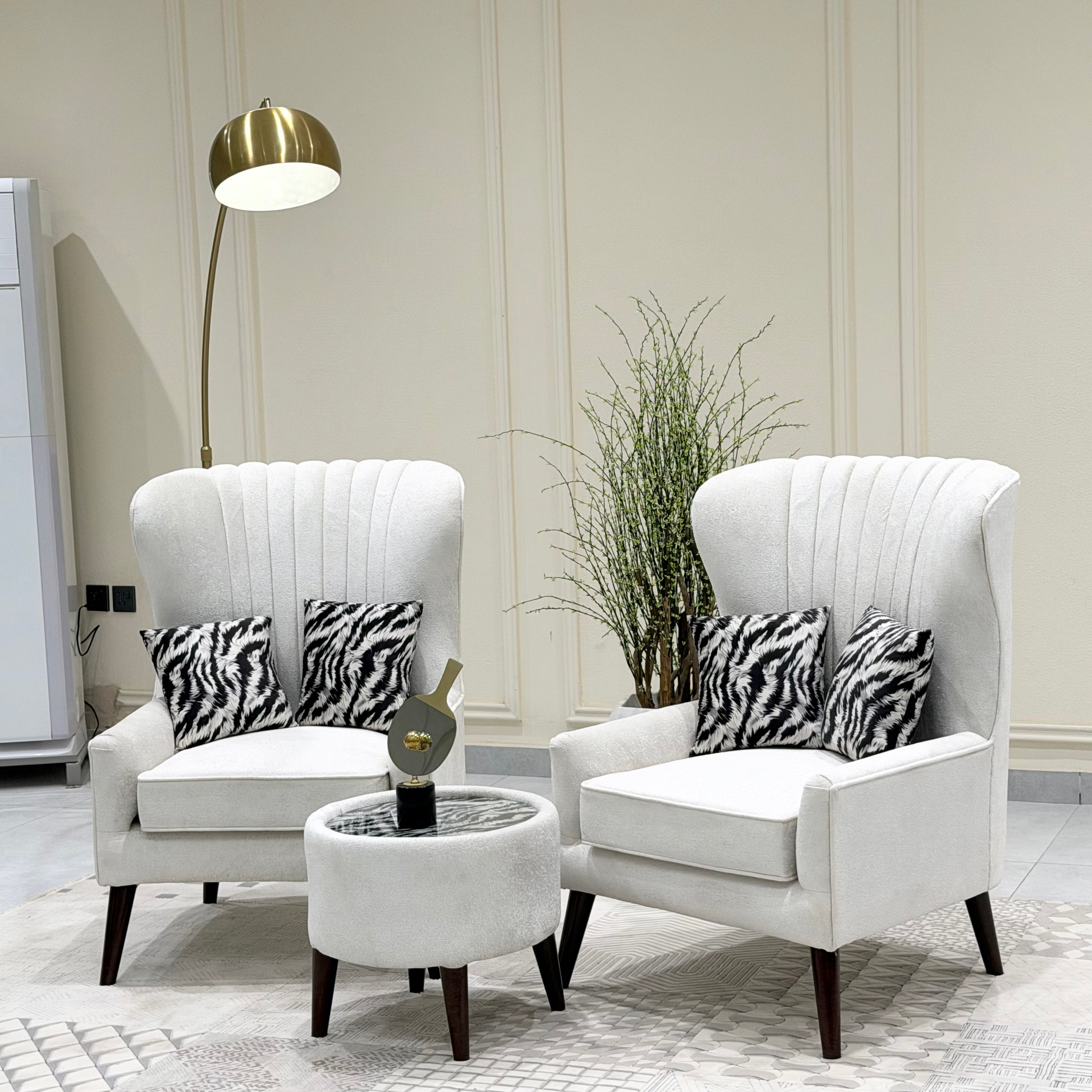 Crestwing Modern Velvet Wingback Accent Chair