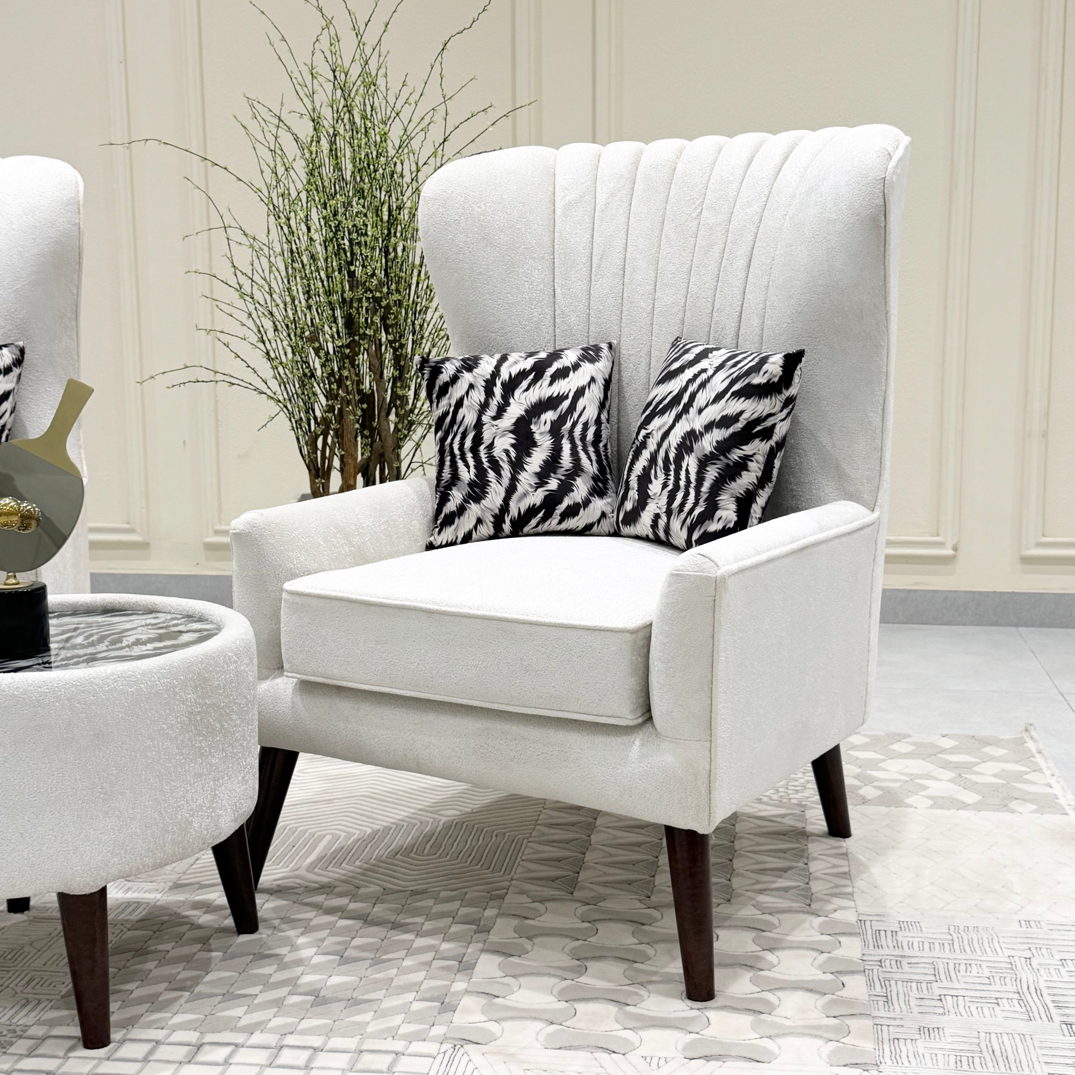 Crestwing Modern Velvet Wingback Accent Chair