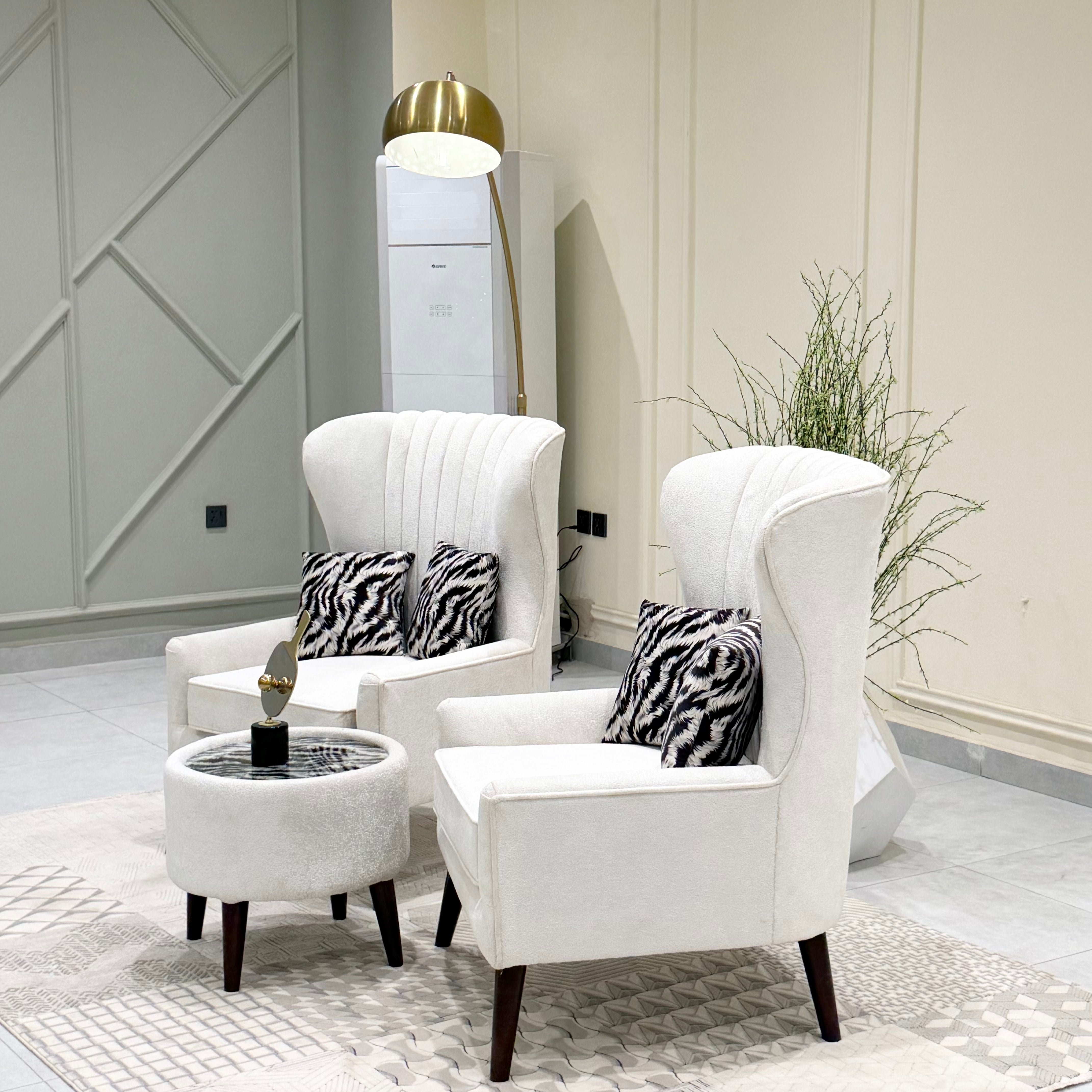 Crestwing Modern Velvet Wingback Accent Chair