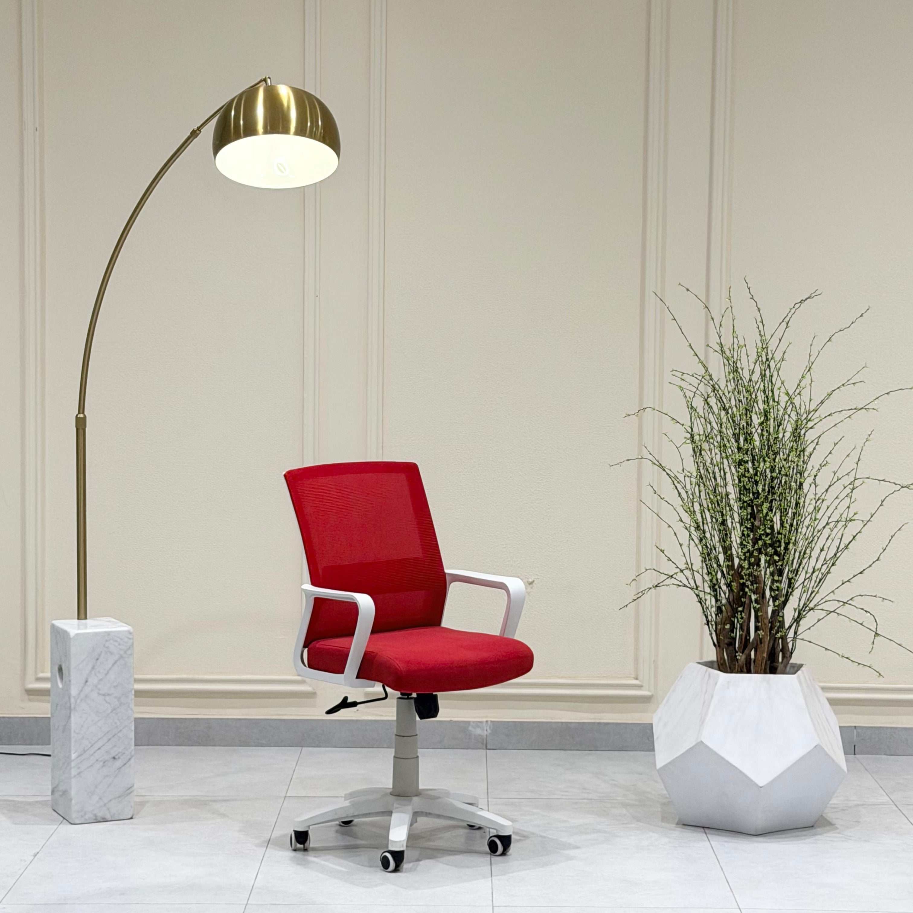Modern Ergonomic Red Mesh Office Chair
