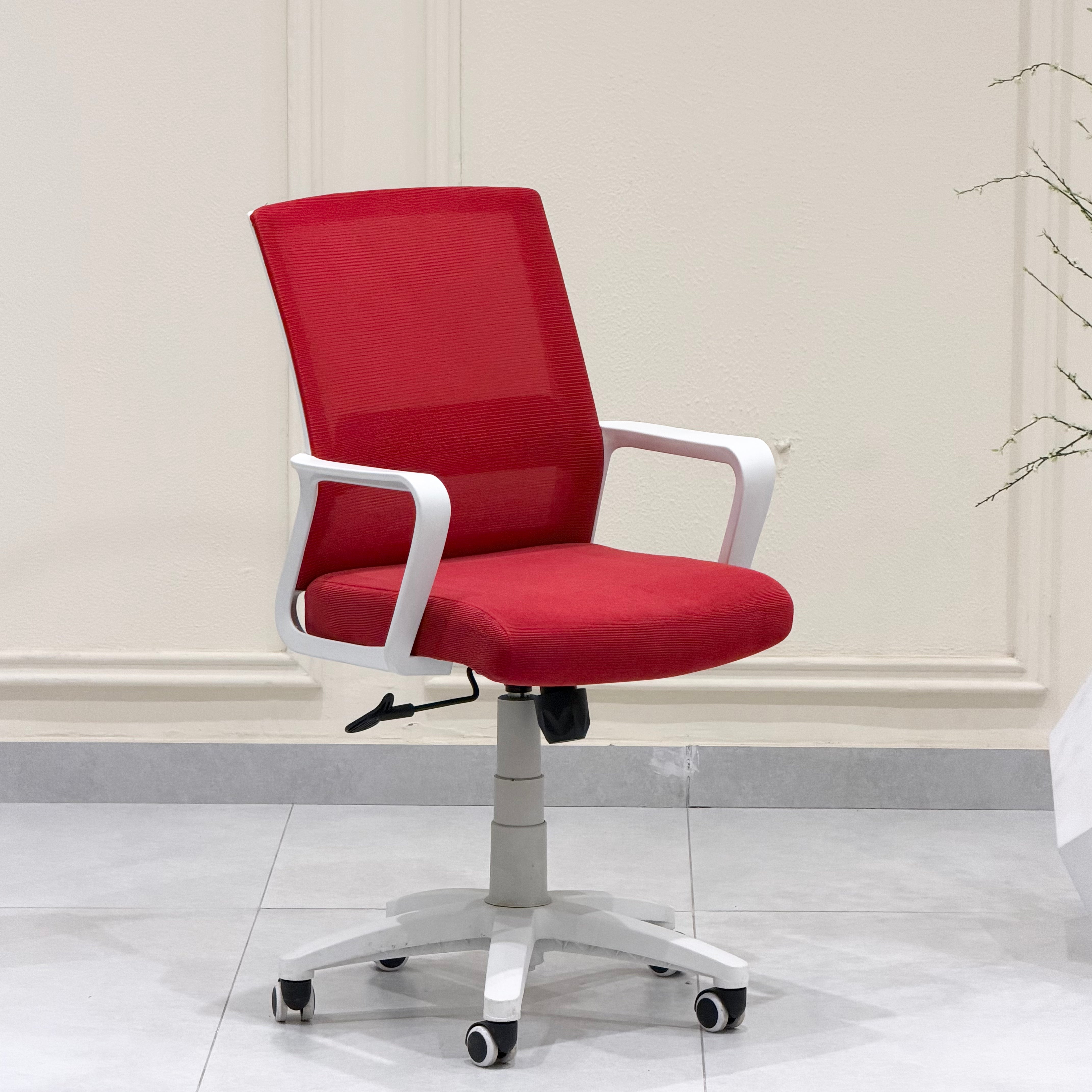 Modern Ergonomic Red Mesh Office Chair