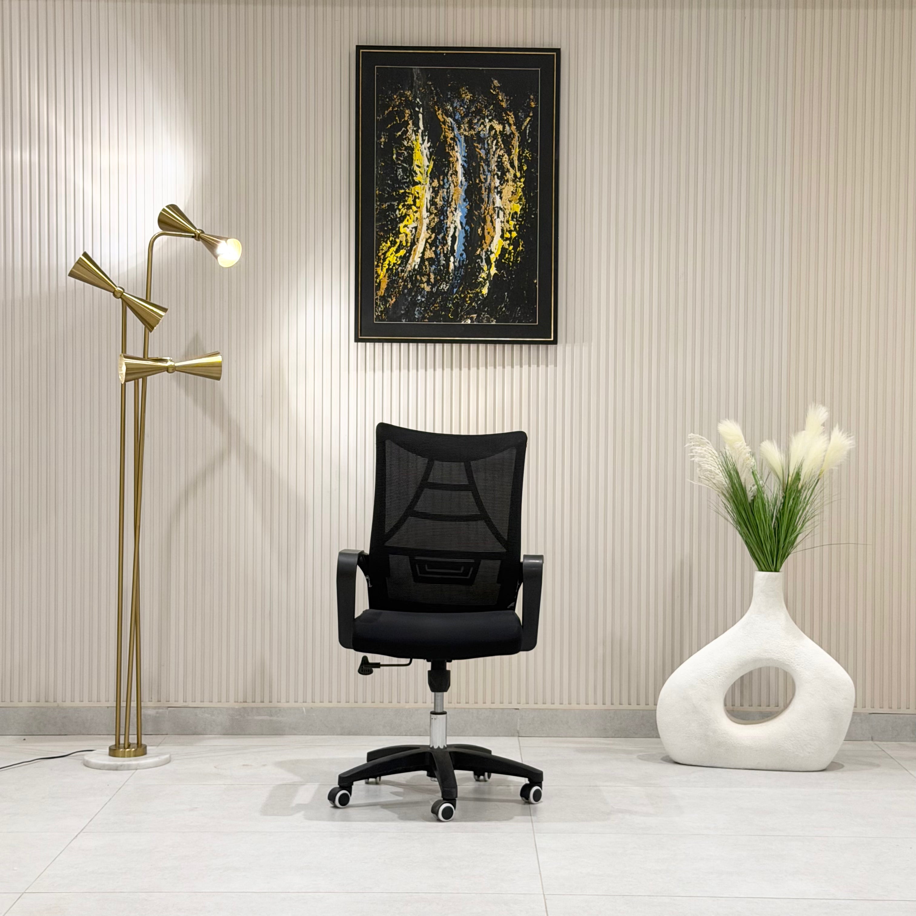 Mid-Back Ergonomic Black Mesh Office Chair