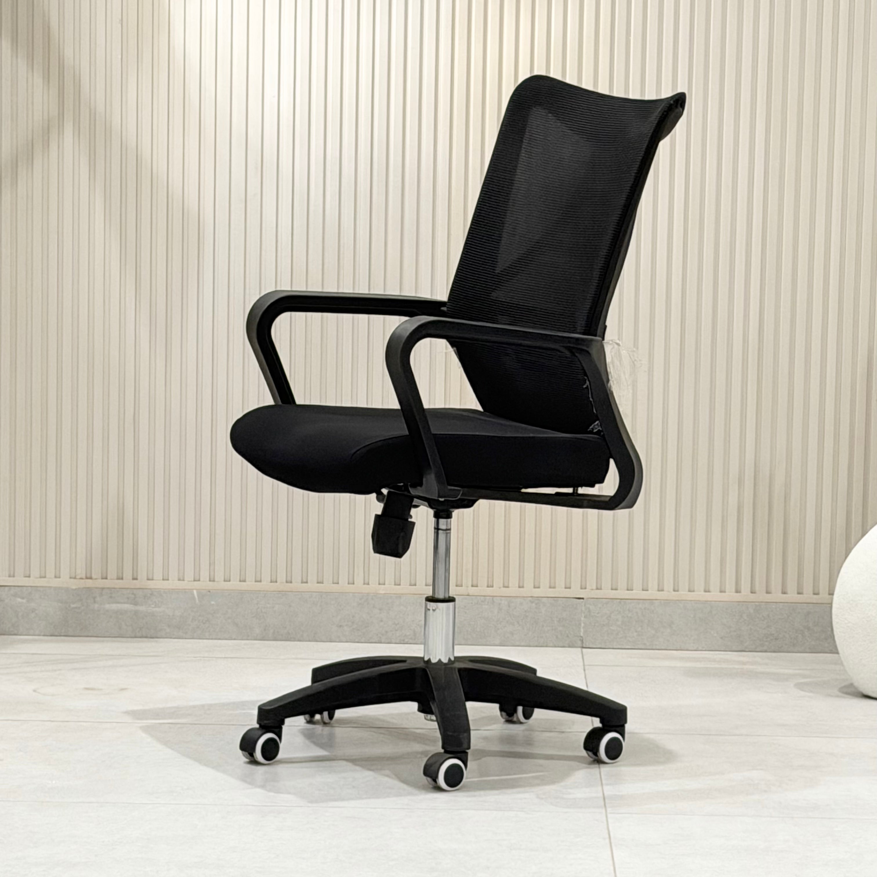 Mid-Back Ergonomic Black Mesh Office Chair