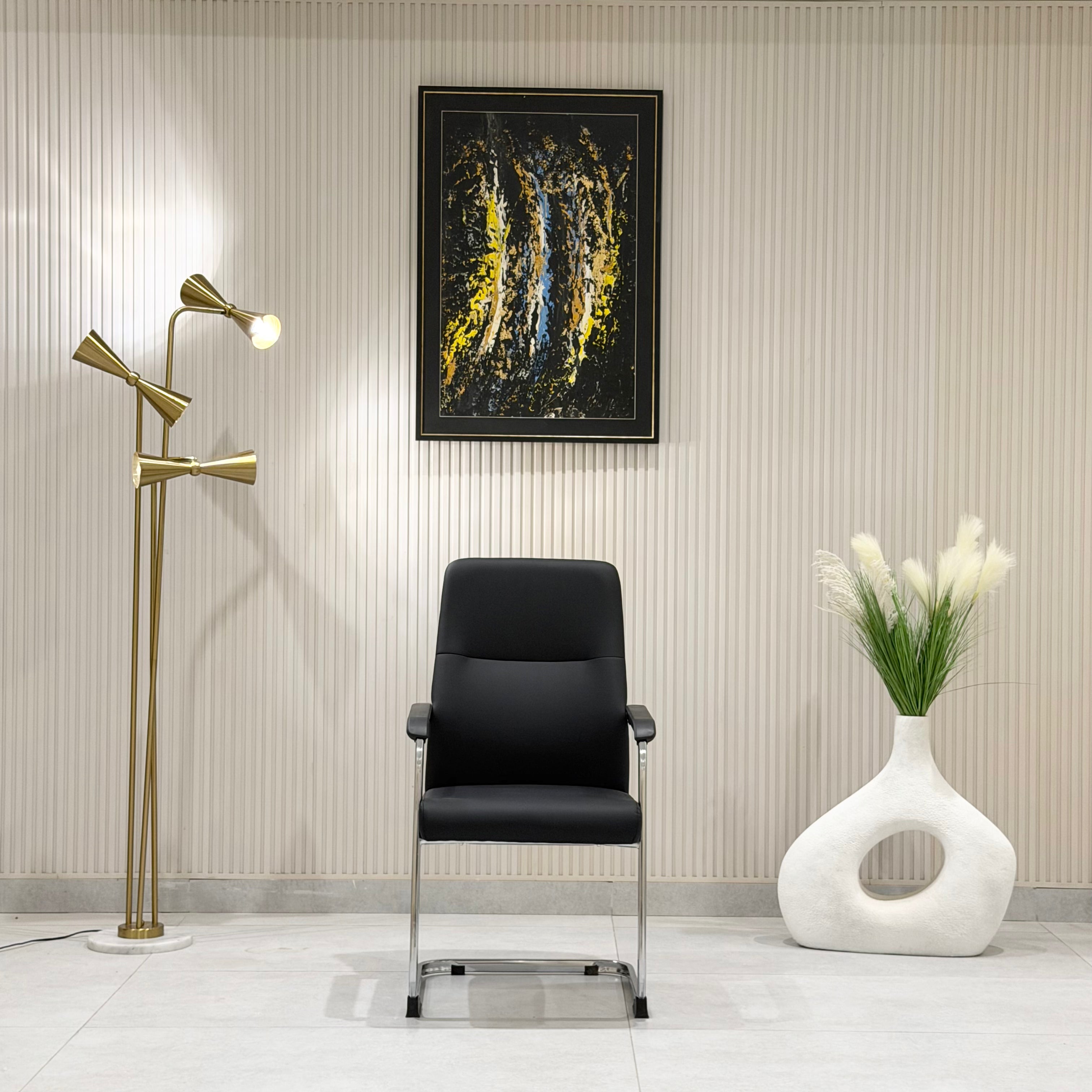 Executive Black Leatherette Cantilever Office Chair