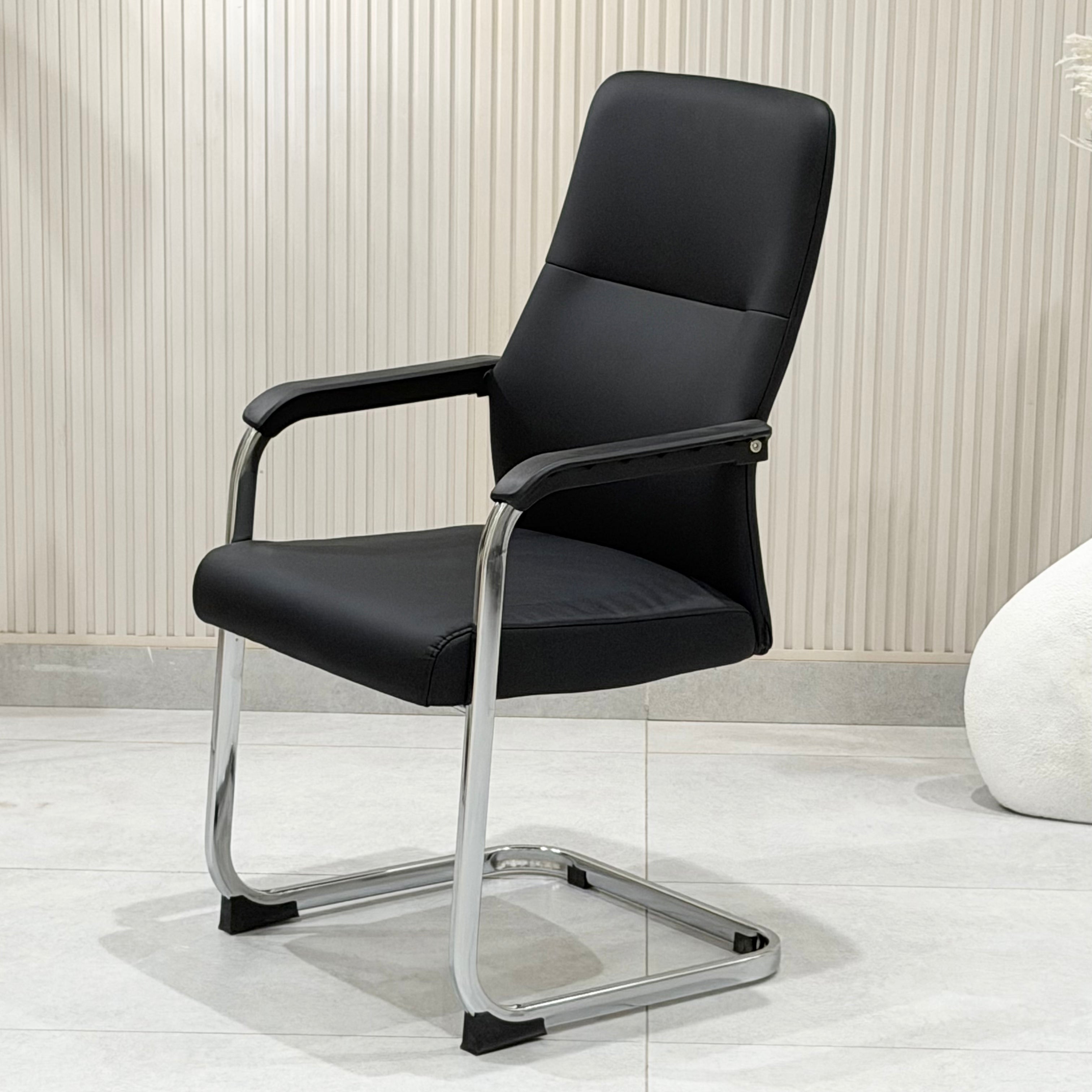 Executive Black Leatherette Cantilever Office Chair