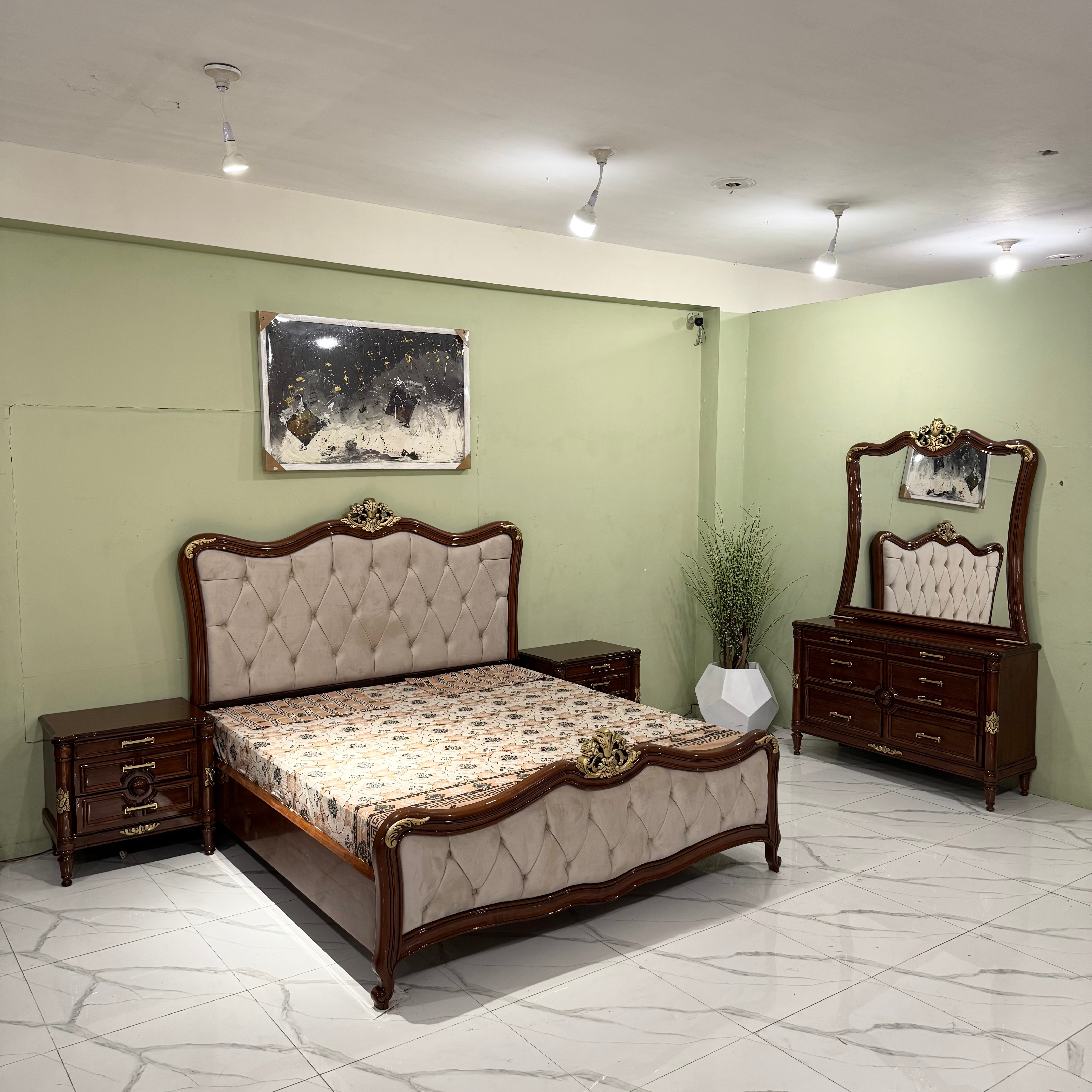 Royal Tufted Wooden Bedroom Set - Ak33